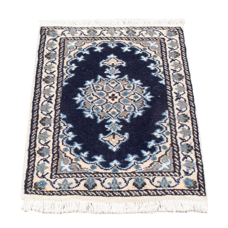 Alfombra Persa - Nain - Real - 60 x 40 cm - azul oscuro