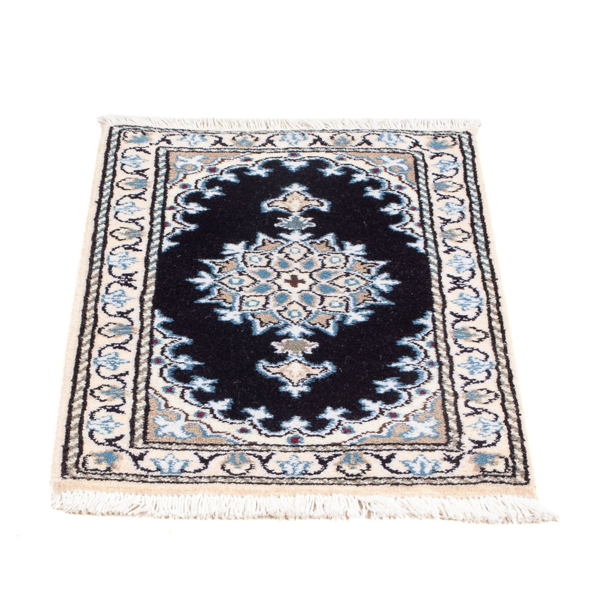 Alfombra Persa - Nain - Real - 60 x 40 cm - azul oscuro