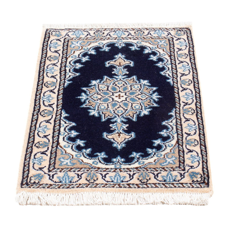 Alfombra Persa - Nain - Real - 60 x 40 cm - azul oscuro