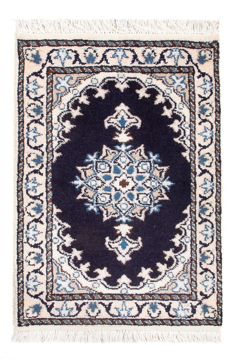 Alfombra Persa - Nain - Real - 60 x 40 cm - azul oscuro
