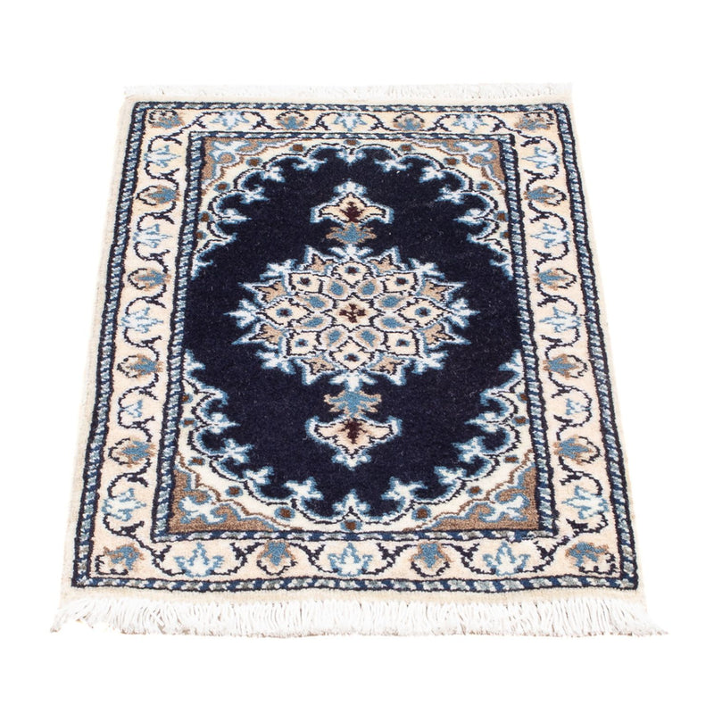 Alfombra Persa - Nain - Real - 60 x 40 cm - azul oscuro