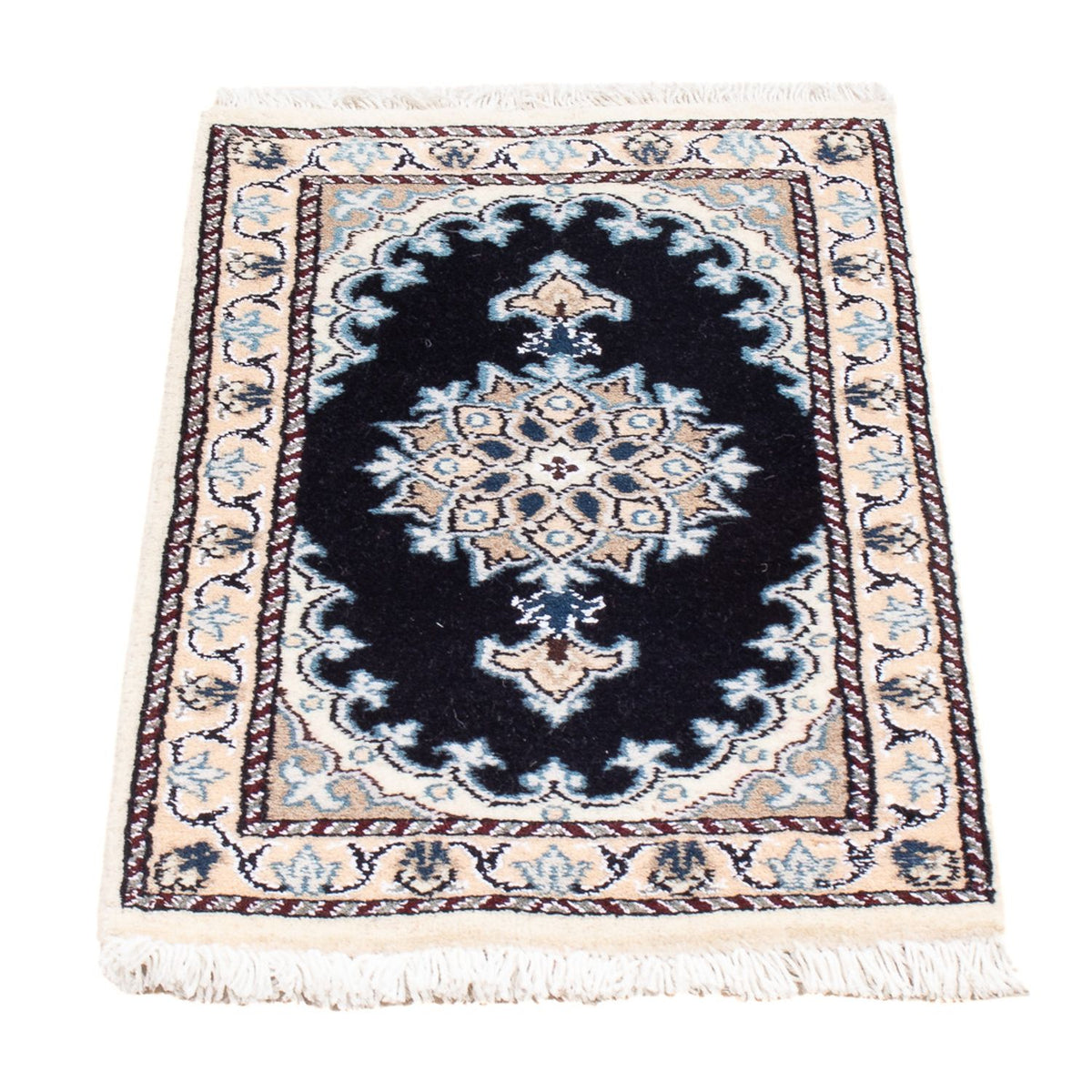 Alfombra Persa - Nain - Real - 60 x 40 cm - azul oscuro