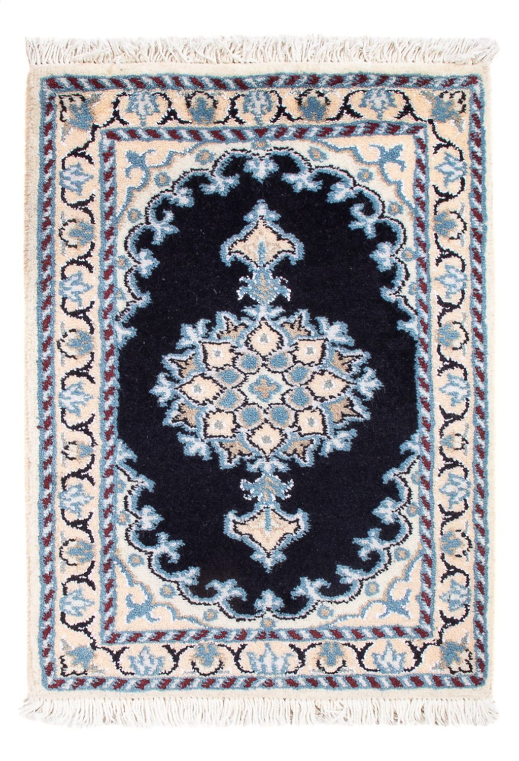 Alfombra Persa - Nain - Real - 60 x 40 cm - azul oscuro