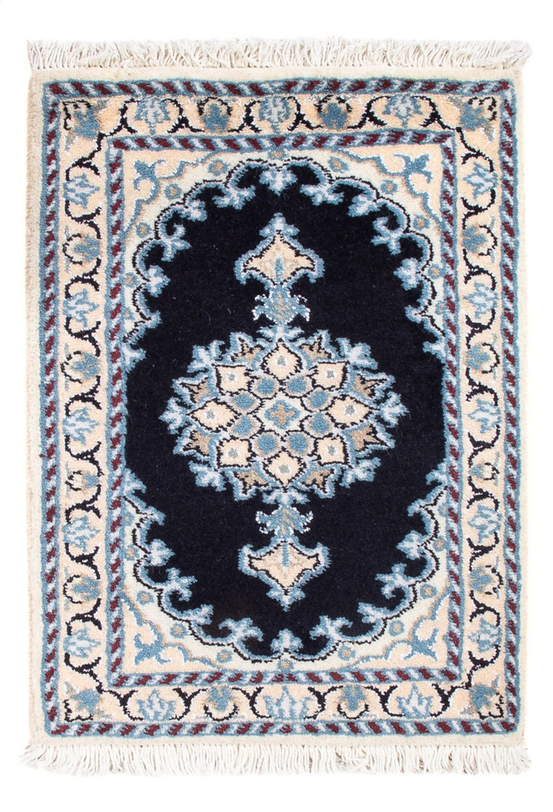 Alfombra Persa - Nain - Real - 60 x 40 cm - azul oscuro