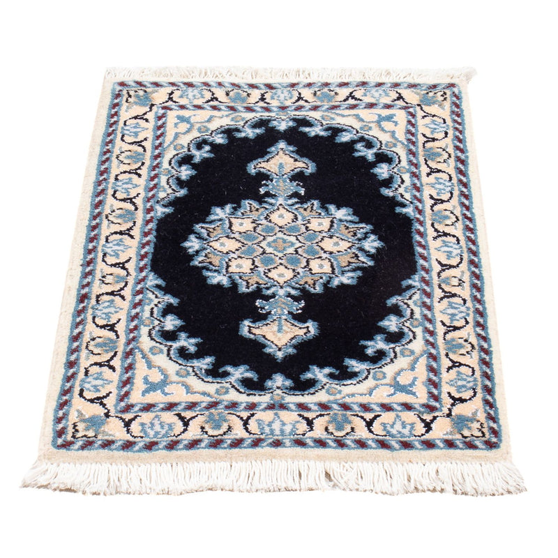 Alfombra Persa - Nain - Real - 60 x 40 cm - azul oscuro