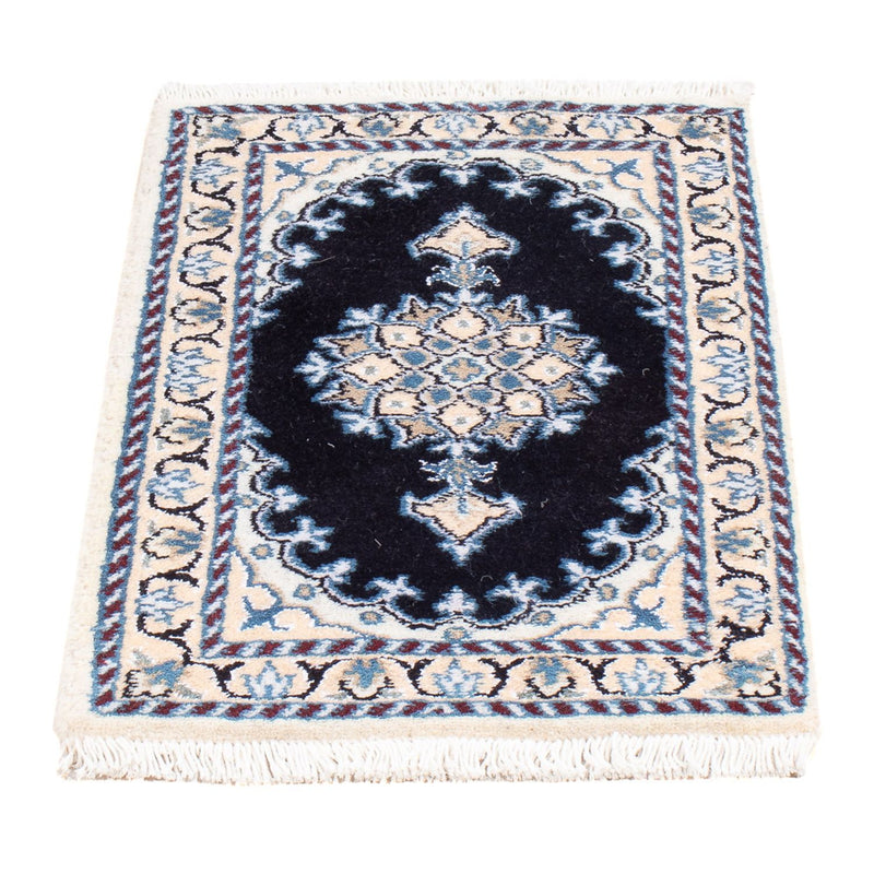 Alfombra Persa - Nain - Real - 60 x 40 cm - azul oscuro