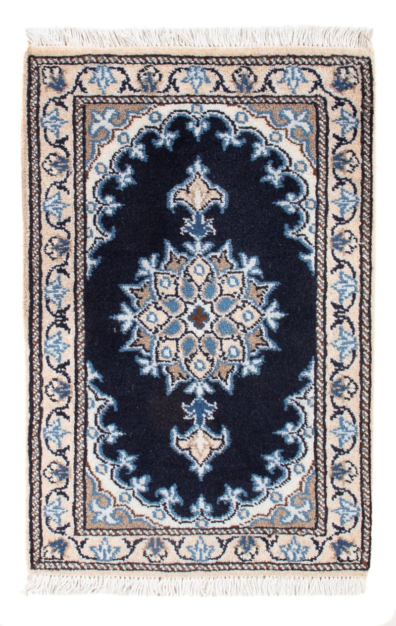 Alfombra Persa - Nain - Real - 60 x 40 cm - azul oscuro