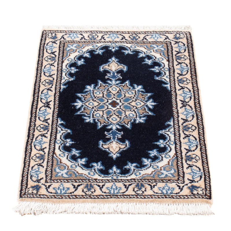 Alfombra Persa - Nain - Real - 60 x 40 cm - azul oscuro