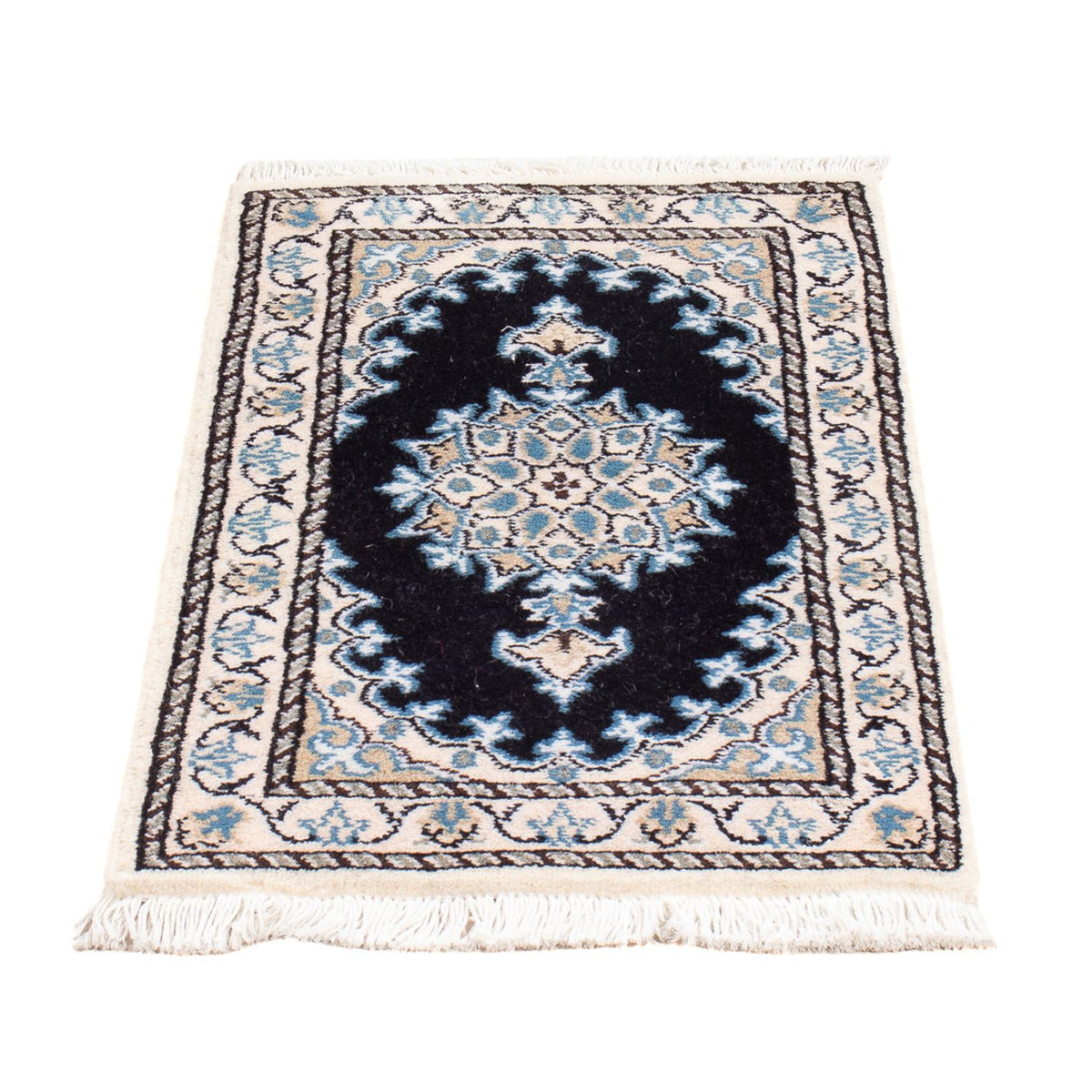 Alfombra Persa - Nain - Real - 60 x 40 cm - azul oscuro