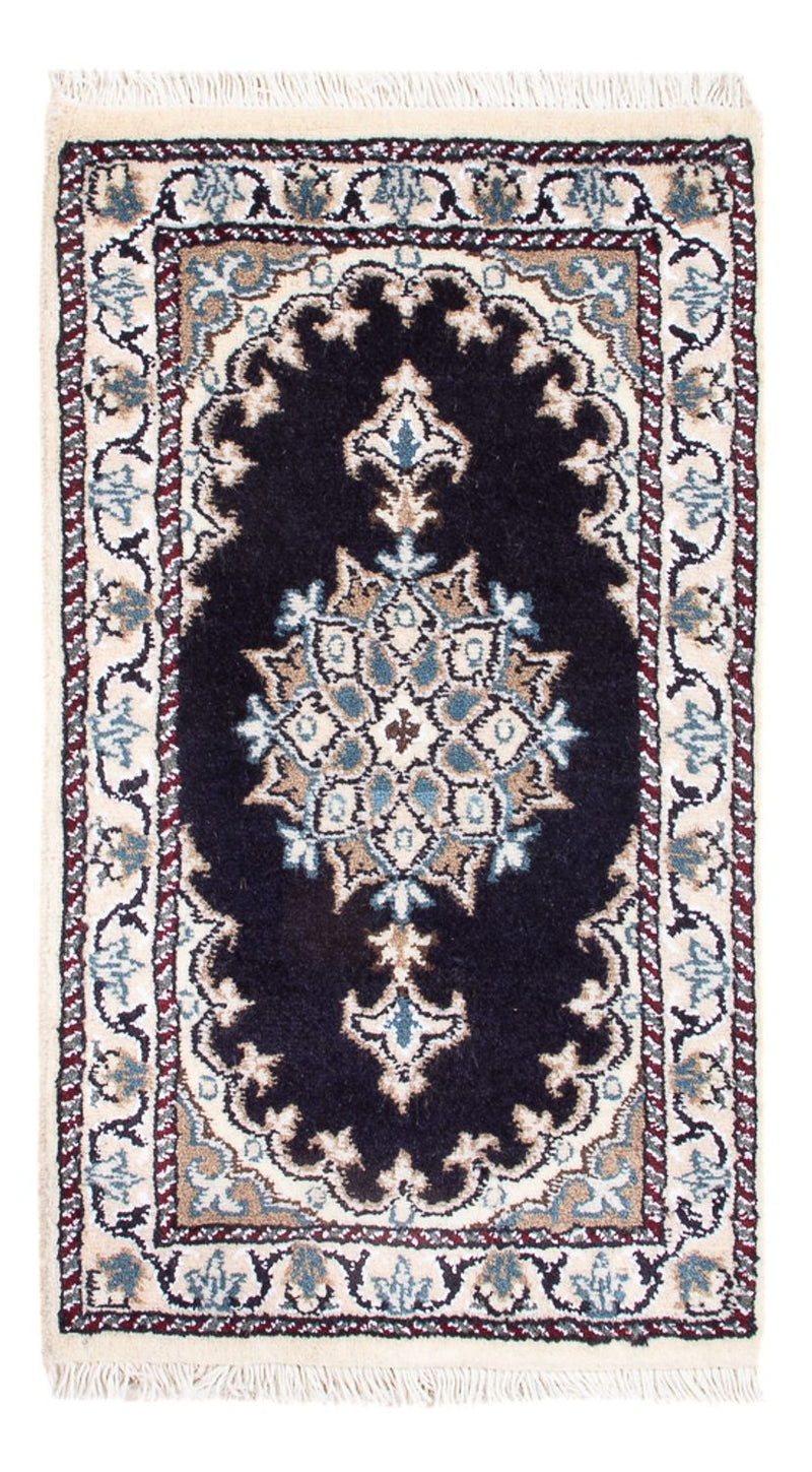 Alfombra Persa - Nain - Real - 60 x 40 cm - azul oscuro