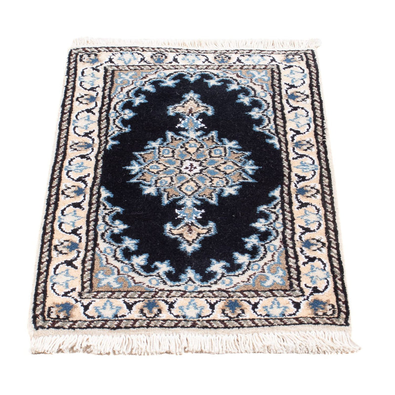 Alfombra Persa - Nain - Real - 60 x 40 cm - azul oscuro