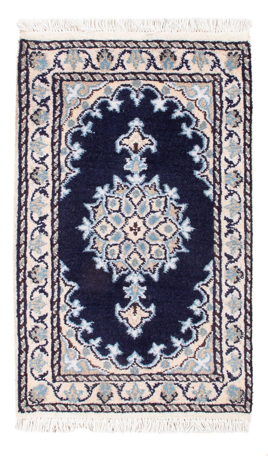 Alfombra Persa - Nain - Real - 60 x 40 cm - azul oscuro