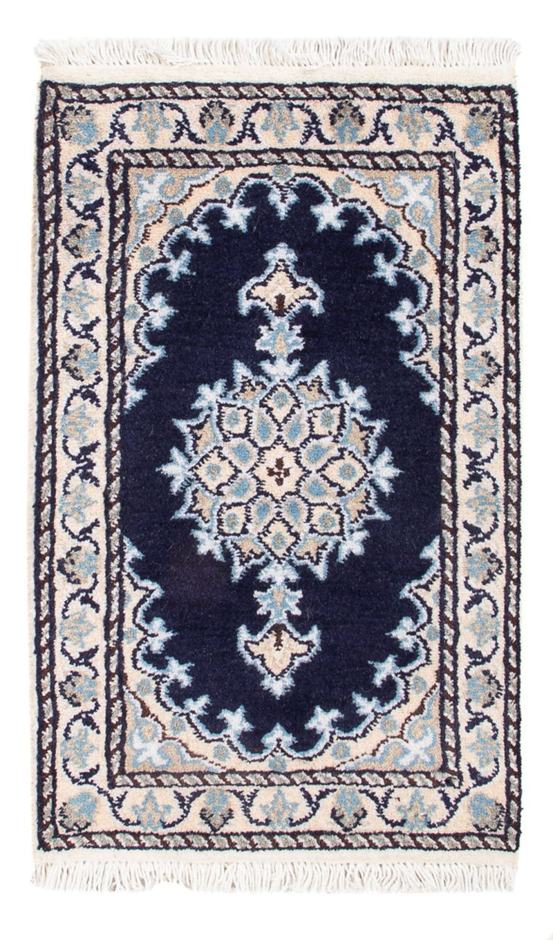 Alfombra Persa - Nain - Real - 60 x 40 cm - azul oscuro