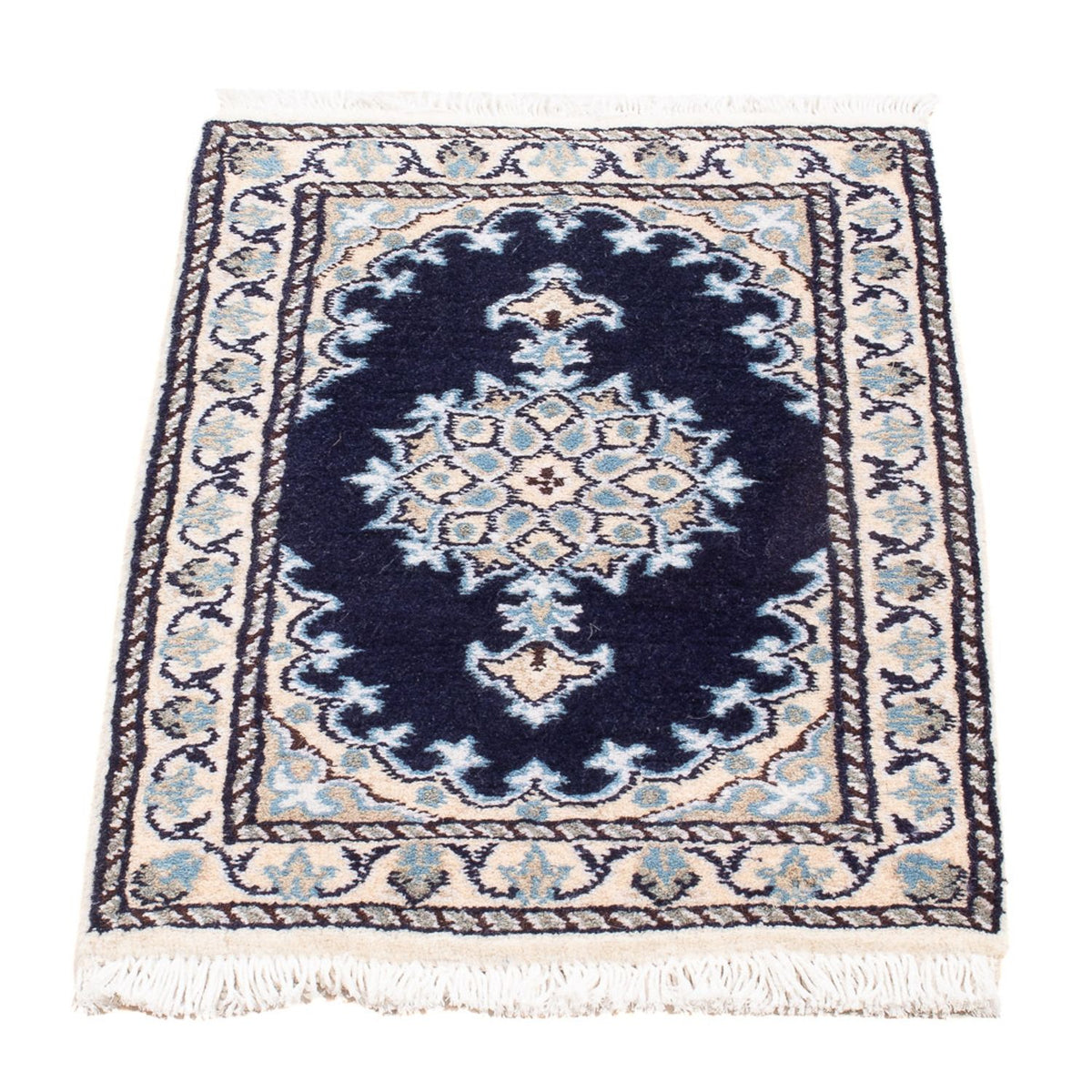 Alfombra Persa - Nain - Real - 60 x 40 cm - azul oscuro