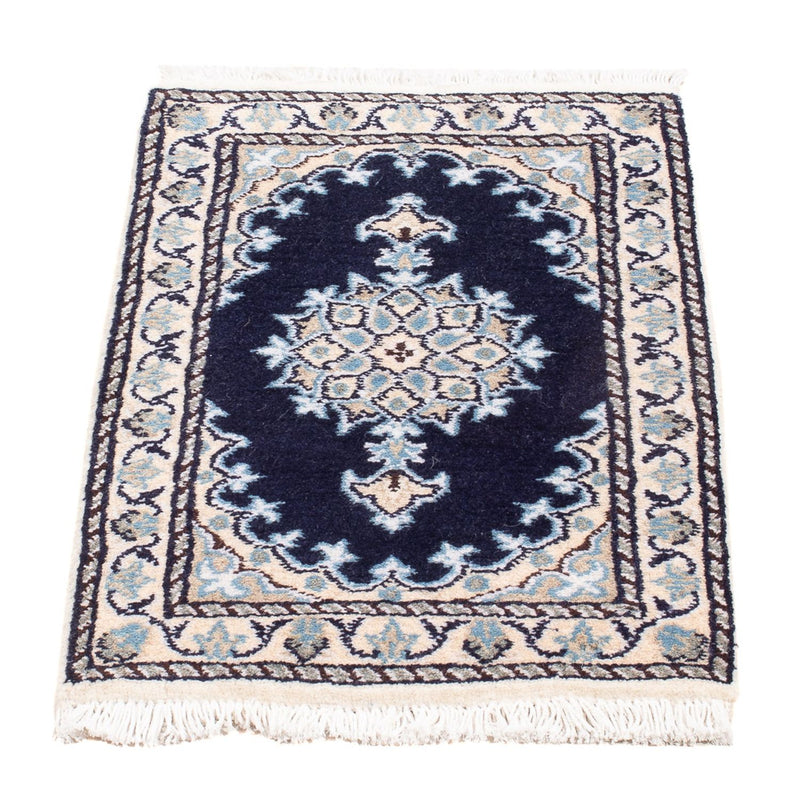 Alfombra Persa - Nain - Real - 60 x 40 cm - azul oscuro