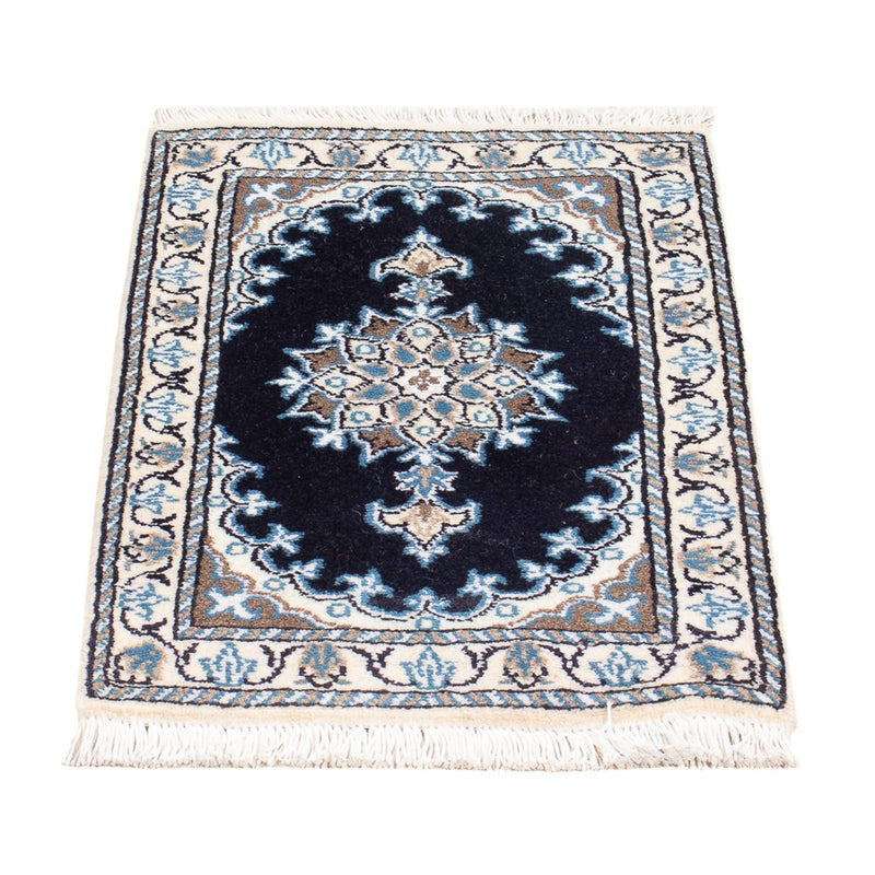Alfombra Persa - Nain - Real - 60 x 40 cm - azul oscuro