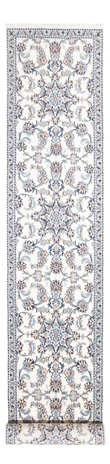 Alfombra de pasillo Alfombra persa - Nain - 393 x 80 cm - plata