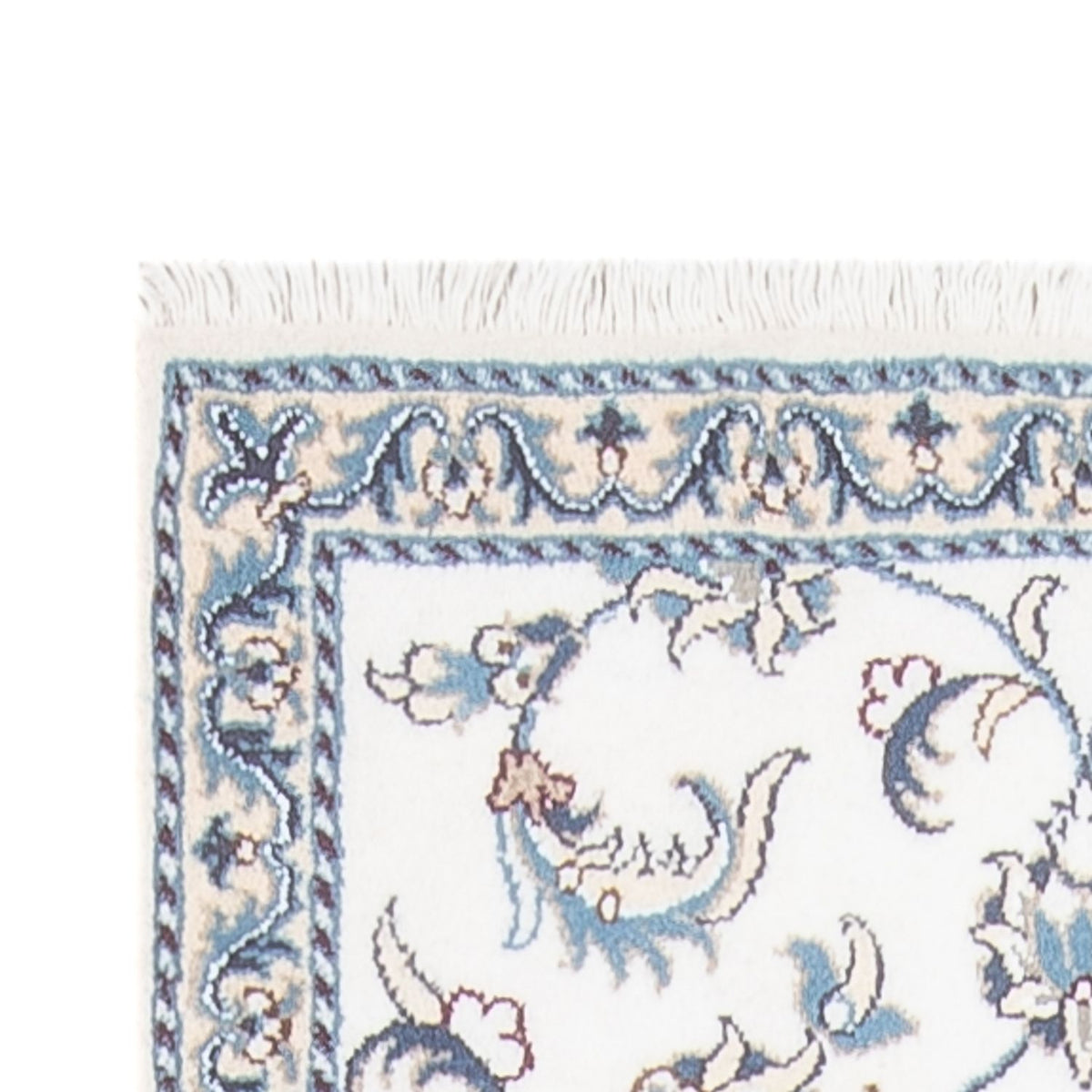 Alfombra de pasillo Alfombra persa - Nain - 393 x 77 cm - plata