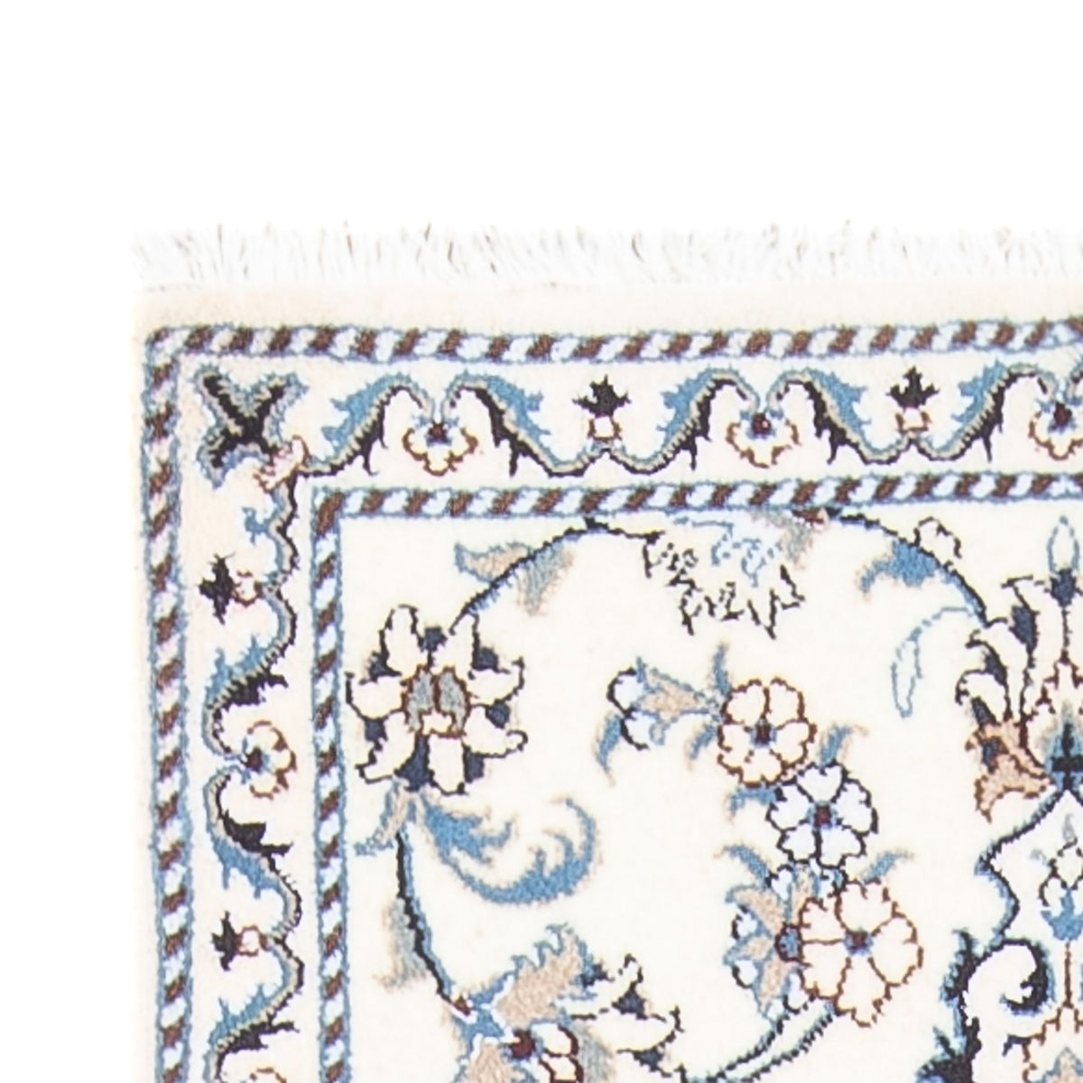 Alfombra de pasillo Alfombra persa - Nain - 194 x 80 cm - plata