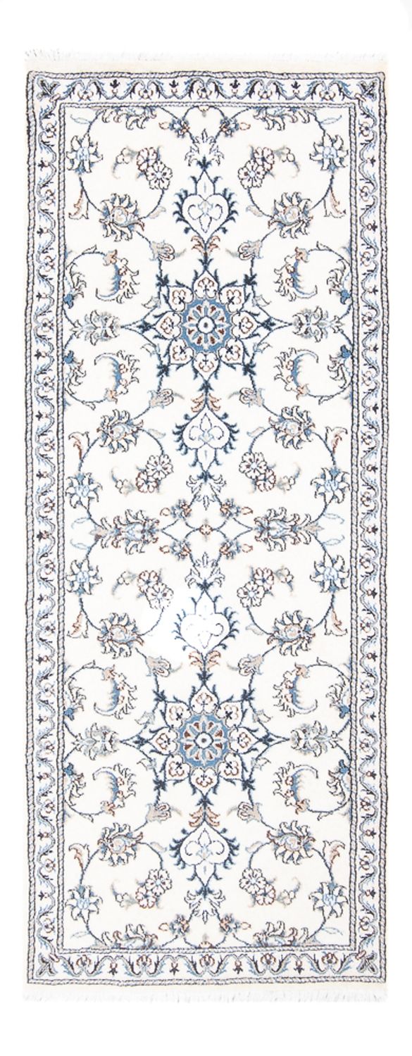Alfombra de pasillo Alfombra persa - Nain - 196 x 77 cm - plata