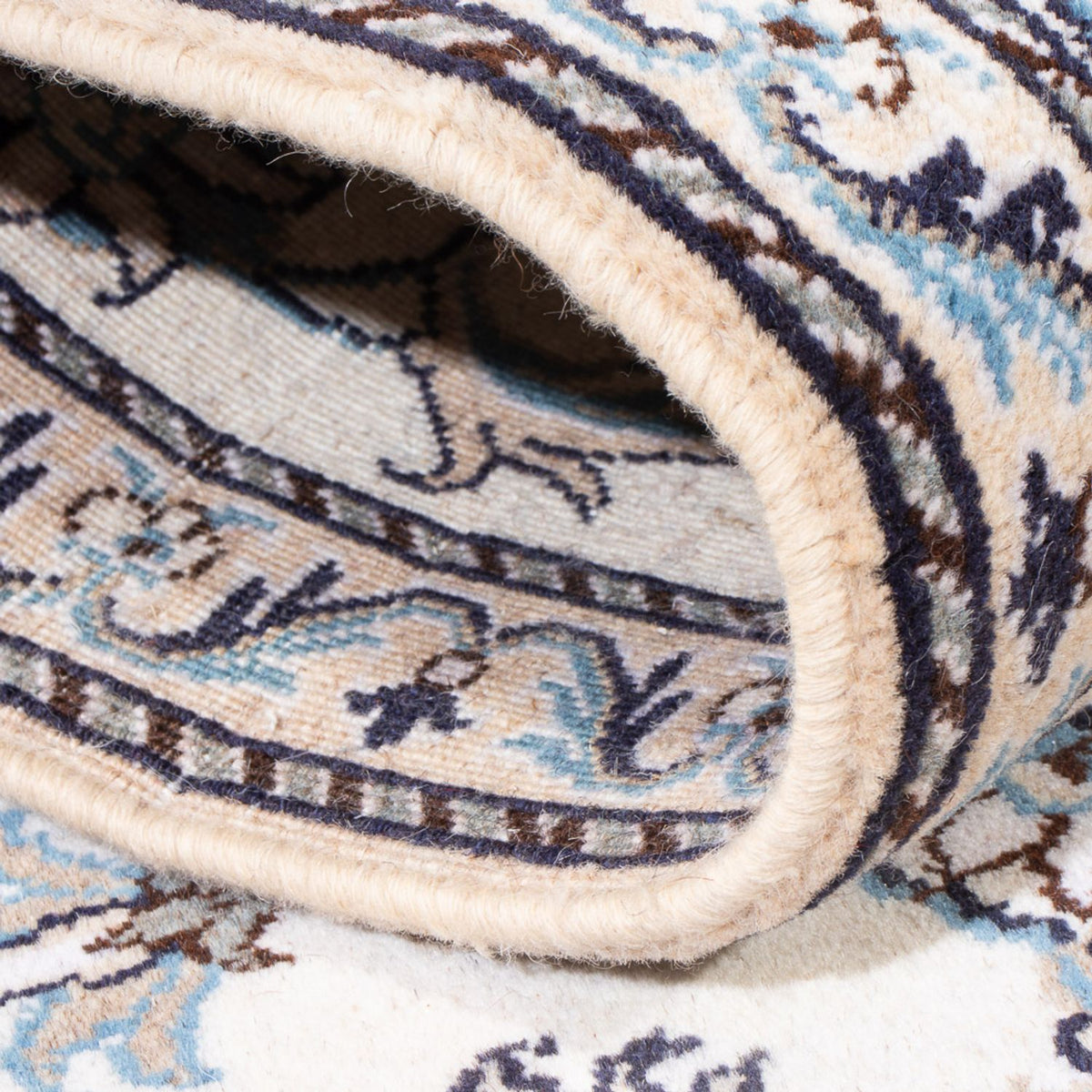 Alfombra de pasillo Alfombra persa - Nain - 198 x 78 cm - plata