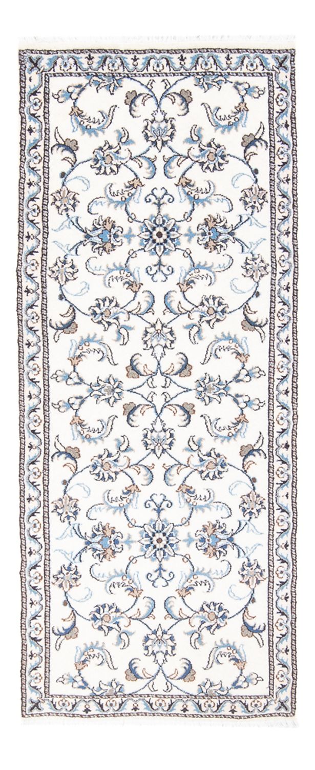 Alfombra de pasillo Alfombra persa - Nain - 200 x 80 cm - plata