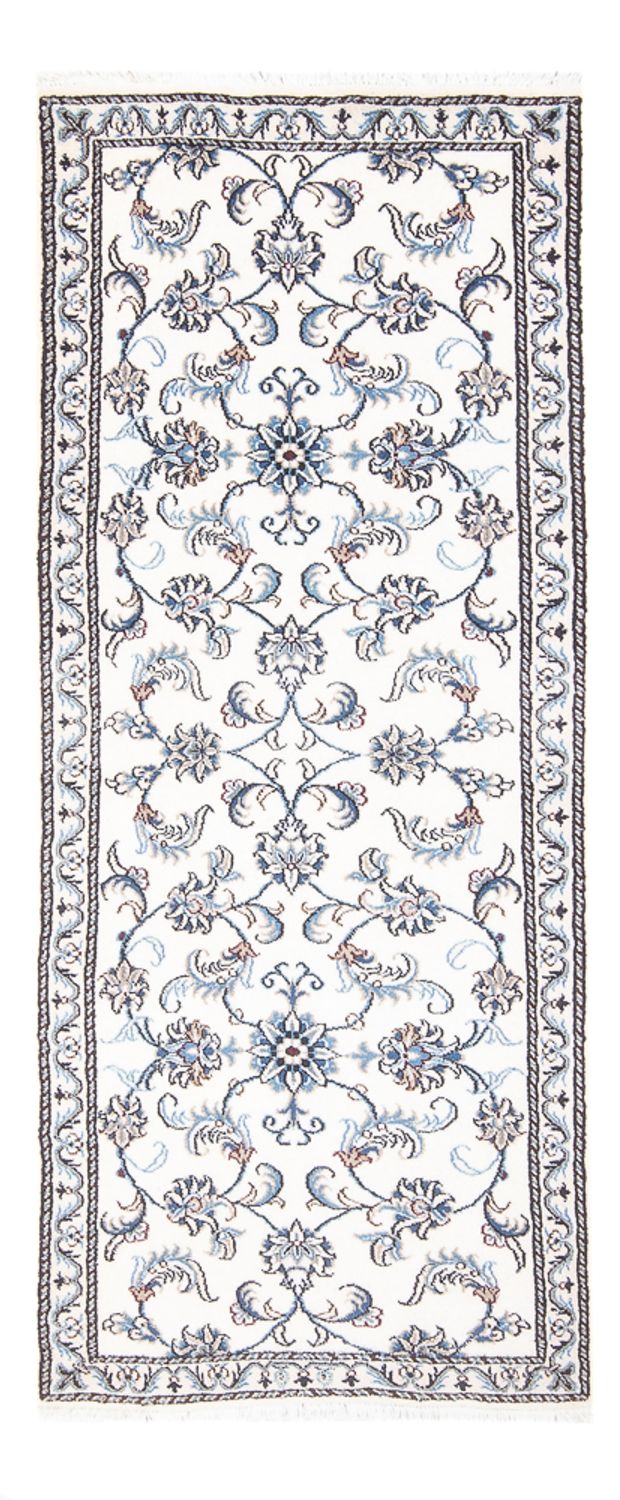 Alfombra de pasillo Alfombra persa - Nain - 202 x 78 cm - plata