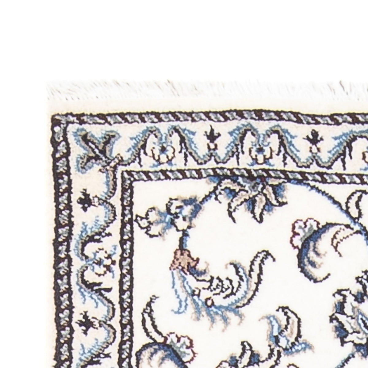 Alfombra de pasillo Alfombra persa - Nain - 202 x 78 cm - plata