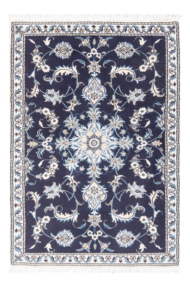Alfombra persa - Nain - 140 x 90 cm - azul oscuro