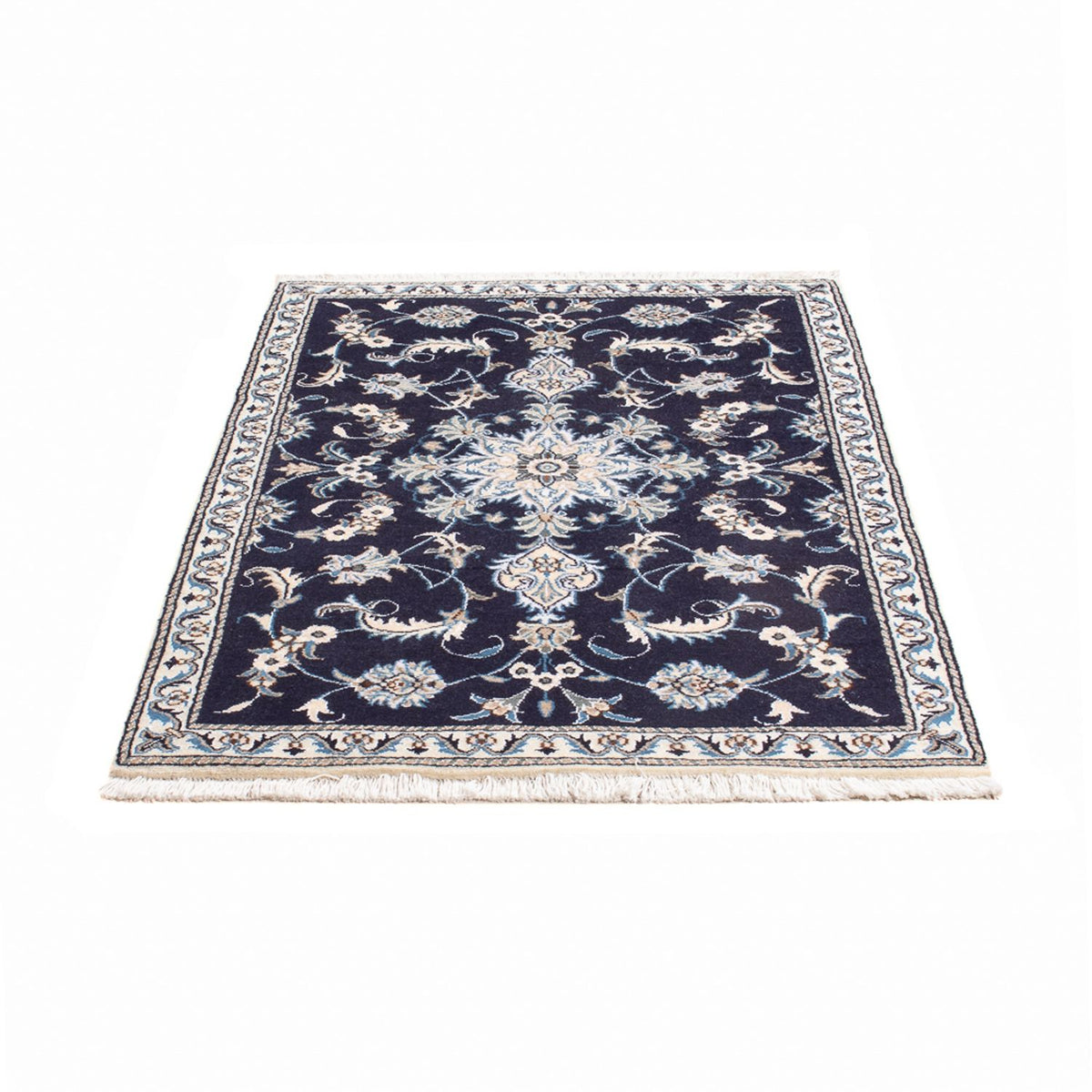 Alfombra persa - Nain - 140 x 90 cm - azul oscuro