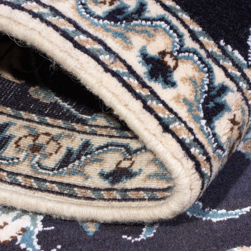 Alfombra persa - Nain - 140 x 90 cm - azul oscuro