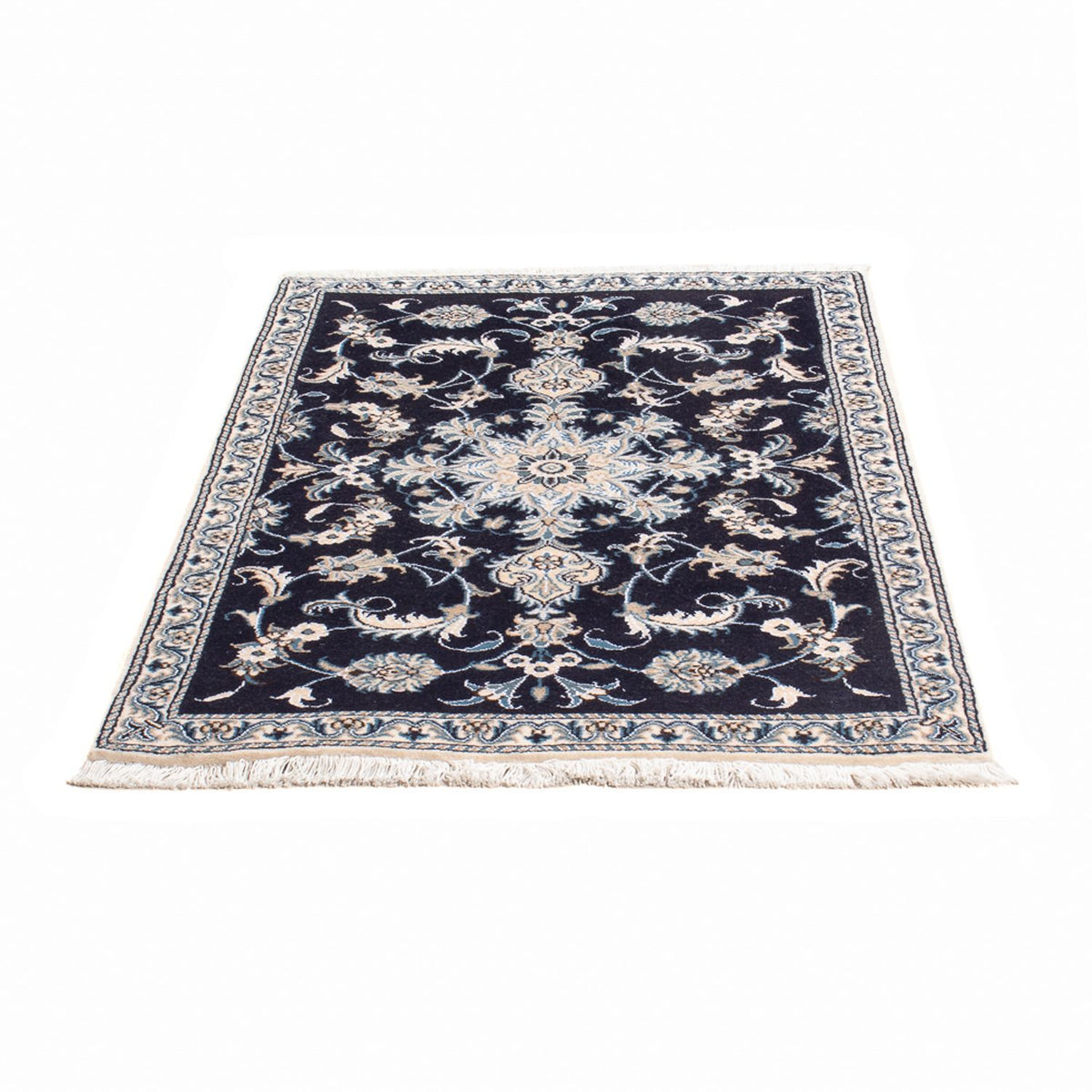 Alfombra persa - Nain - 140 x 90 cm - azul oscuro