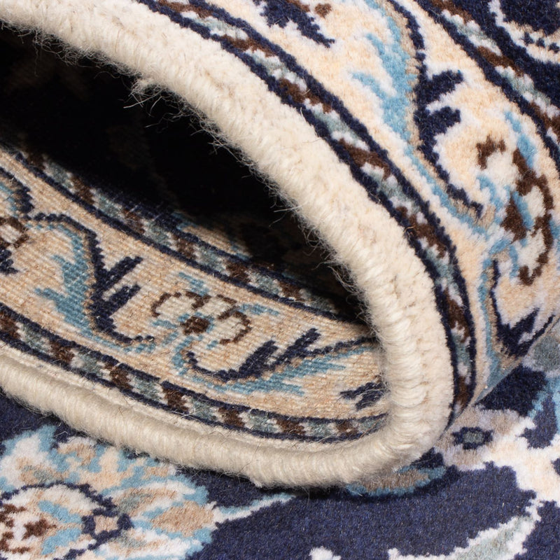 Alfombra persa - Nain - 140 x 90 cm - azul oscuro