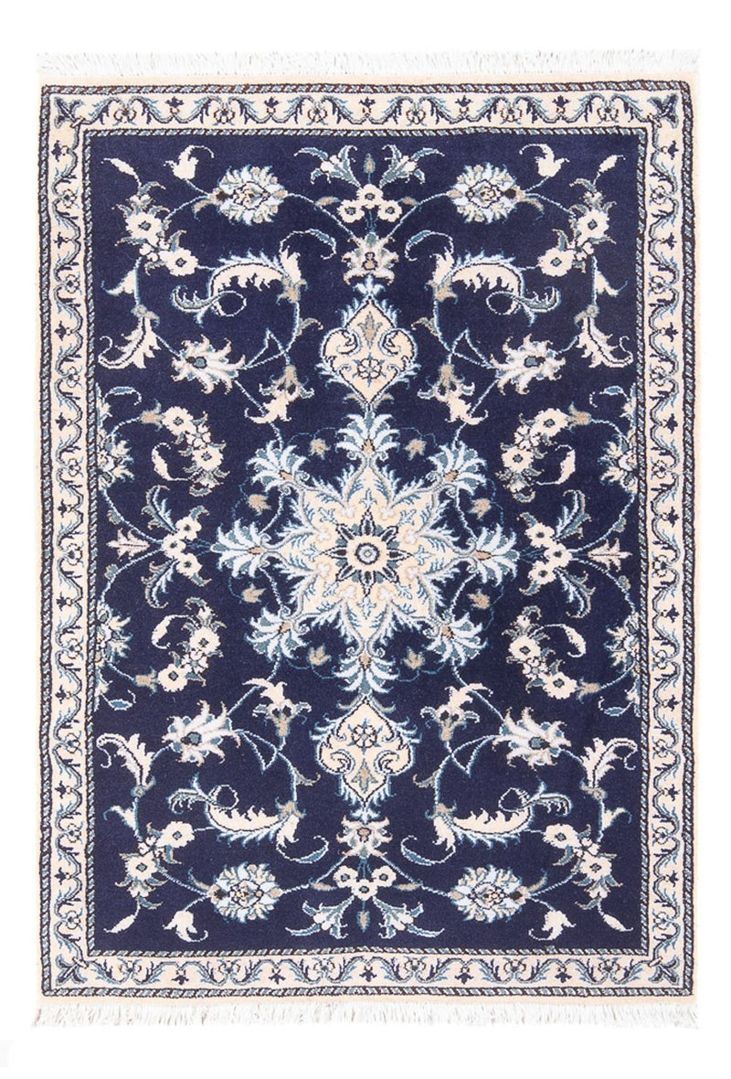 Alfombra persa - Nain - 140 x 90 cm - azul oscuro