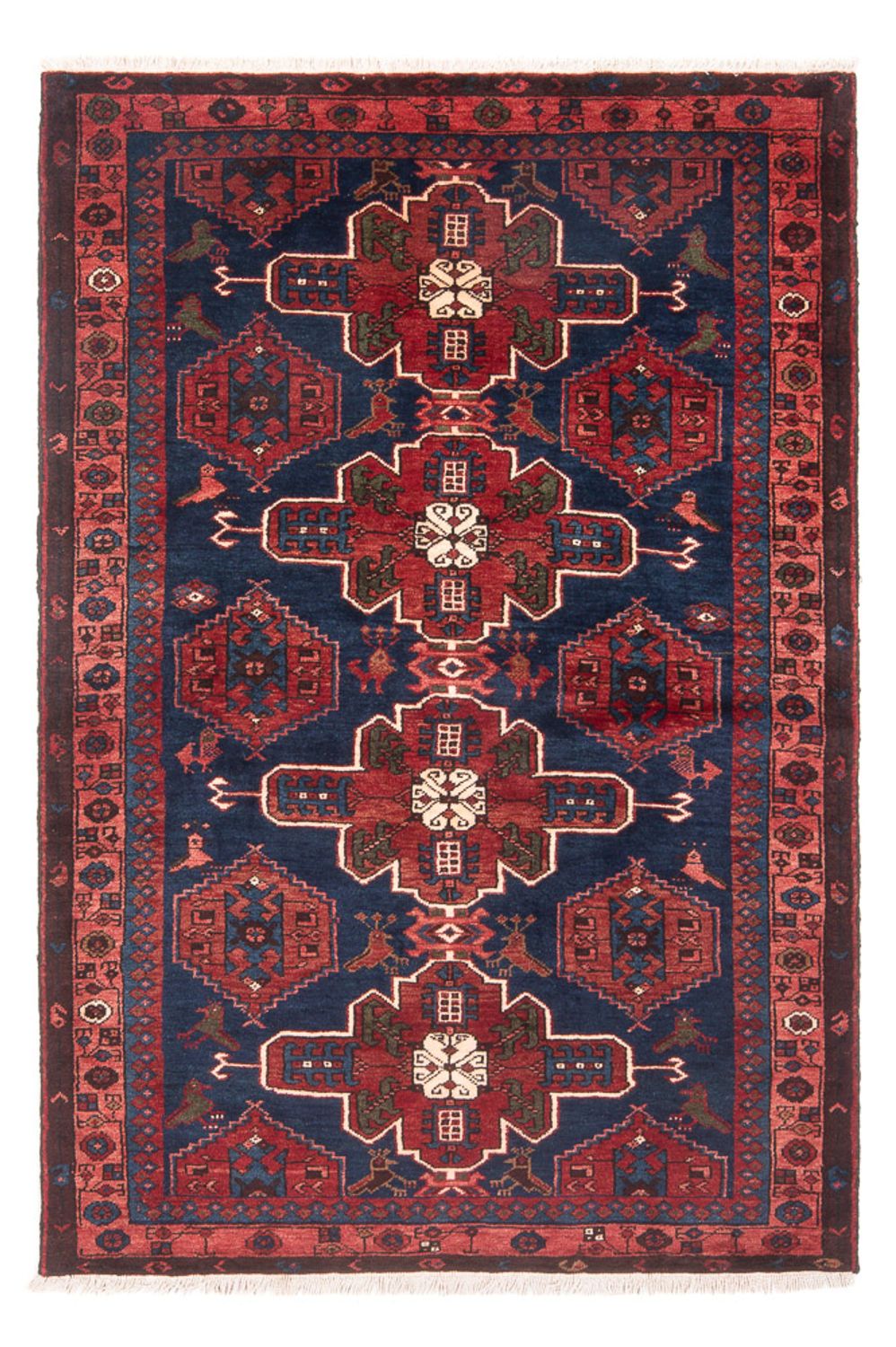 Alfombra persa - Nómada - 197 x 128 cm - azul oscuro