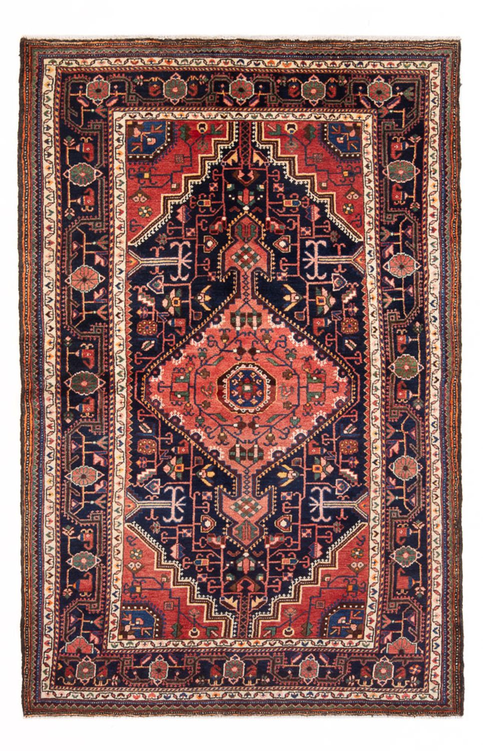 Alfombra persa - Nómada - 215 x 137 cm - azul oscuro