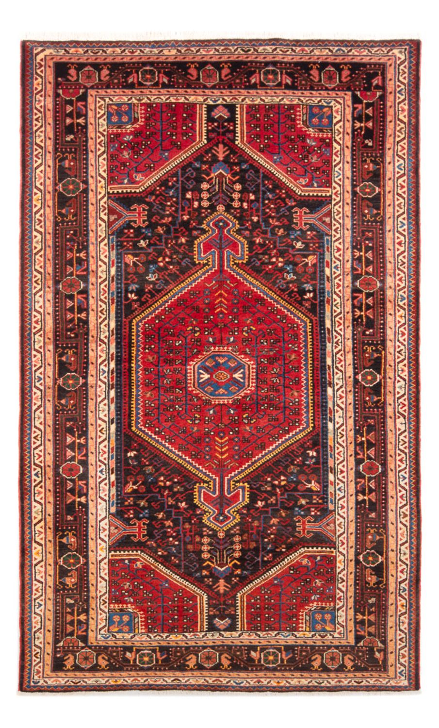 Alfombra persa - Nómada - 236 x 137 cm - azul oscuro
