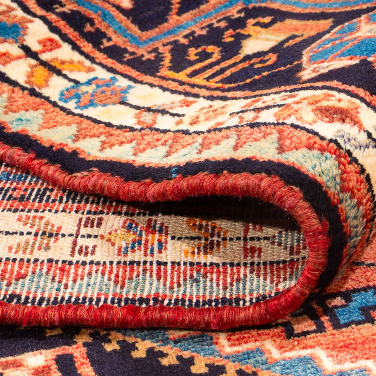 Alfombra persa - Nómada - 224 x 132 cm - rojo claro