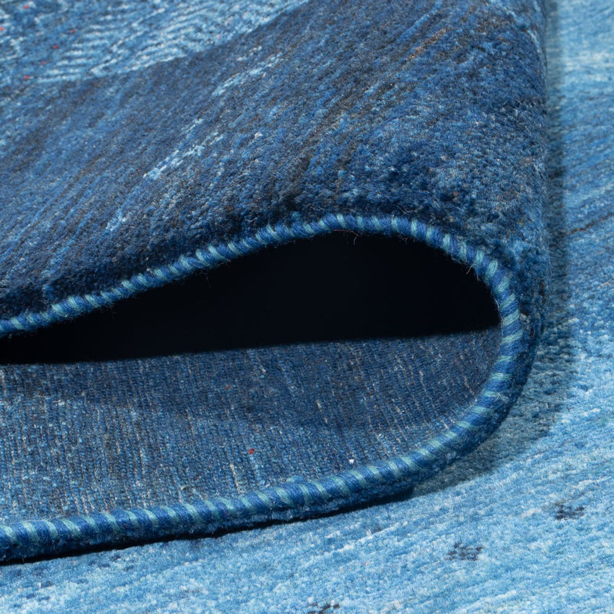 Alfombra Gabbeh - Loribaft Persa - 322 x 226 cm - azul oscuro