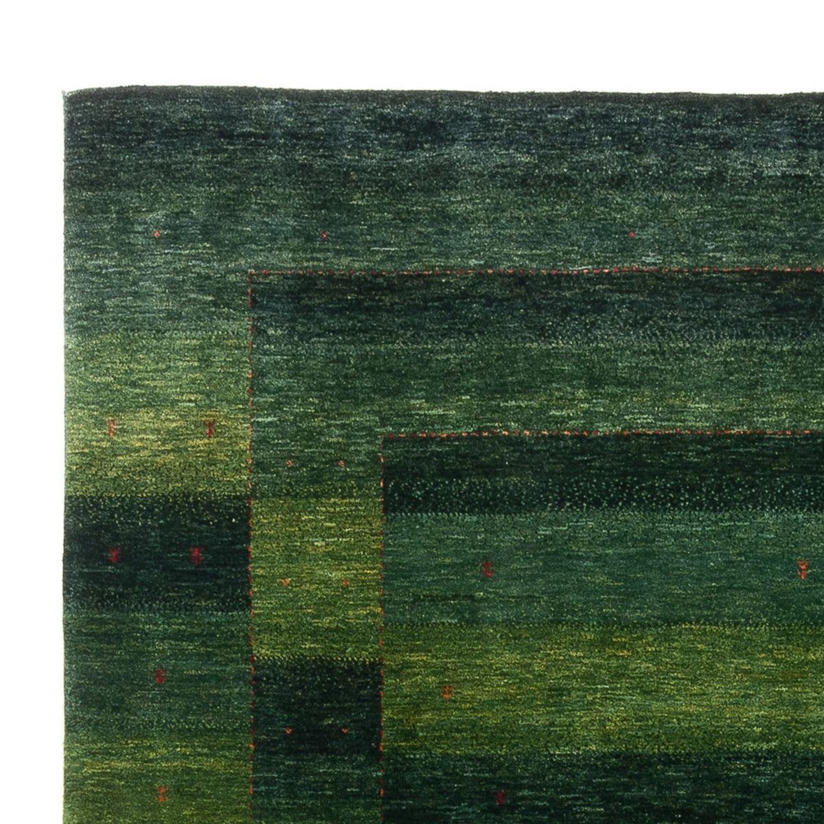 Alfombra Gabbeh - Loribaft Persa - 322 x 213 cm - verde oscuro