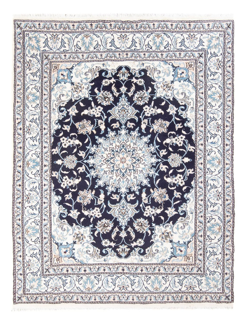 Alfombra Persa - Nain - Real - 198 x 147 cm - azul oscuro
