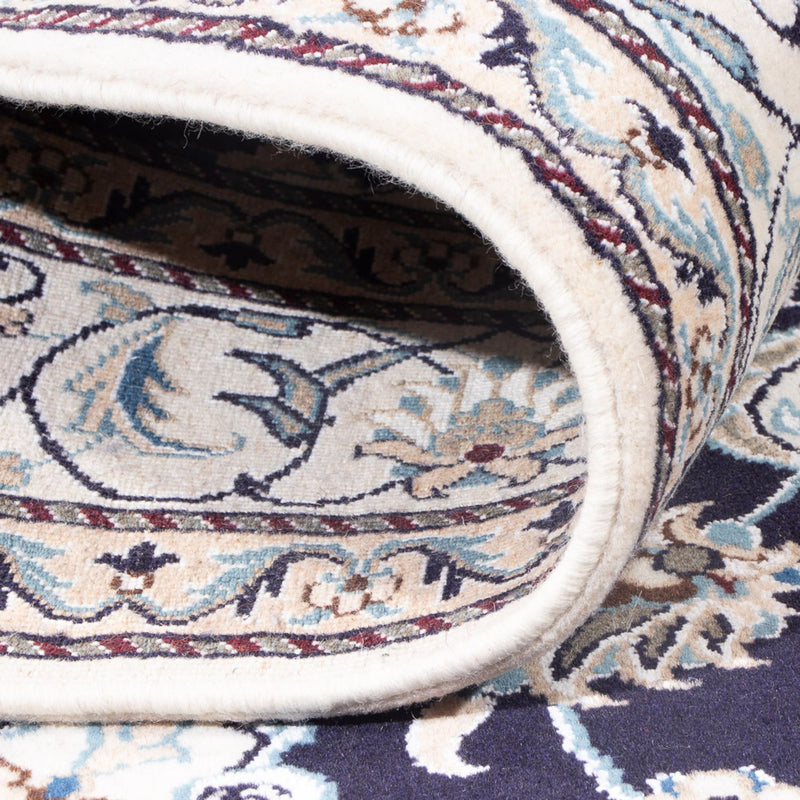 Alfombra Persa - Nain - Real - 198 x 147 cm - azul oscuro