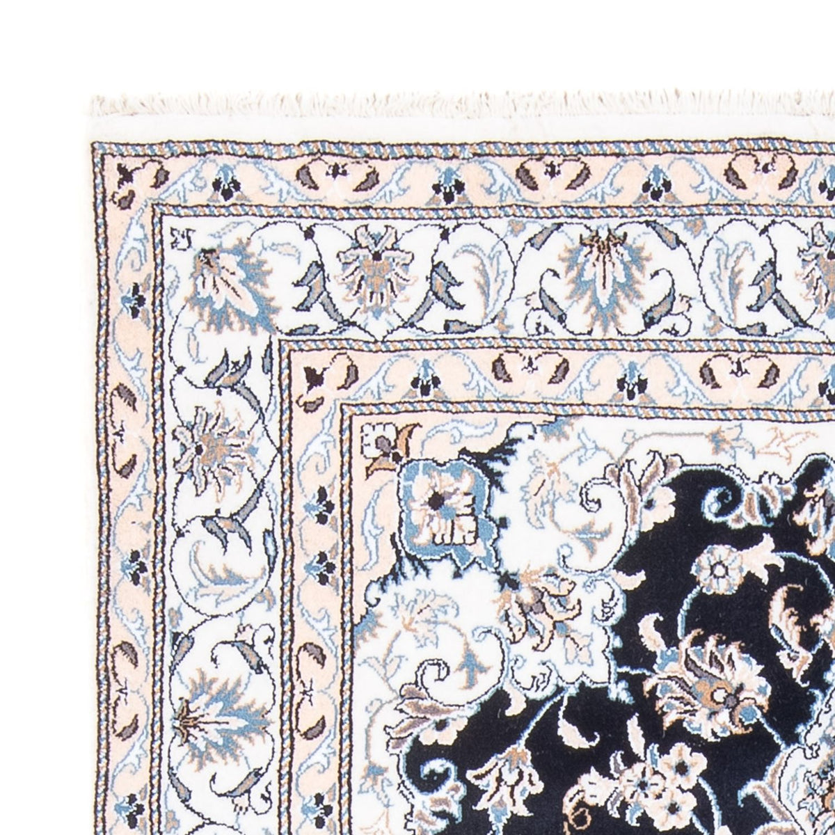 Alfombra Persa - Nain - Real - 202 x 145 cm - azul oscuro