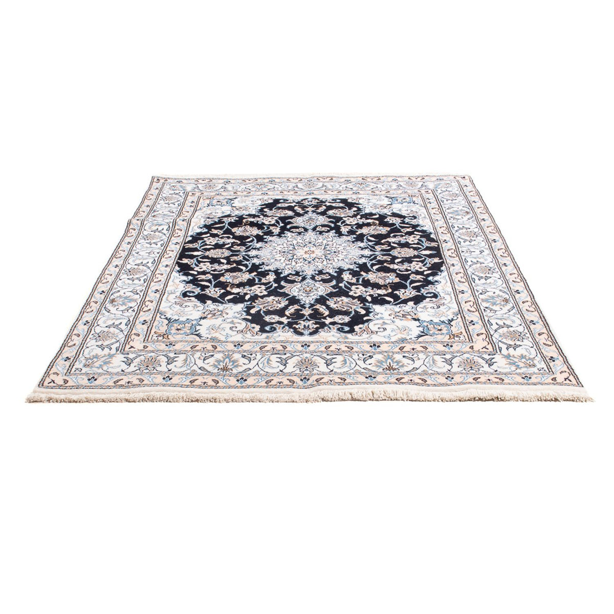 Alfombra Persa - Nain - Real - 202 x 145 cm - azul oscuro