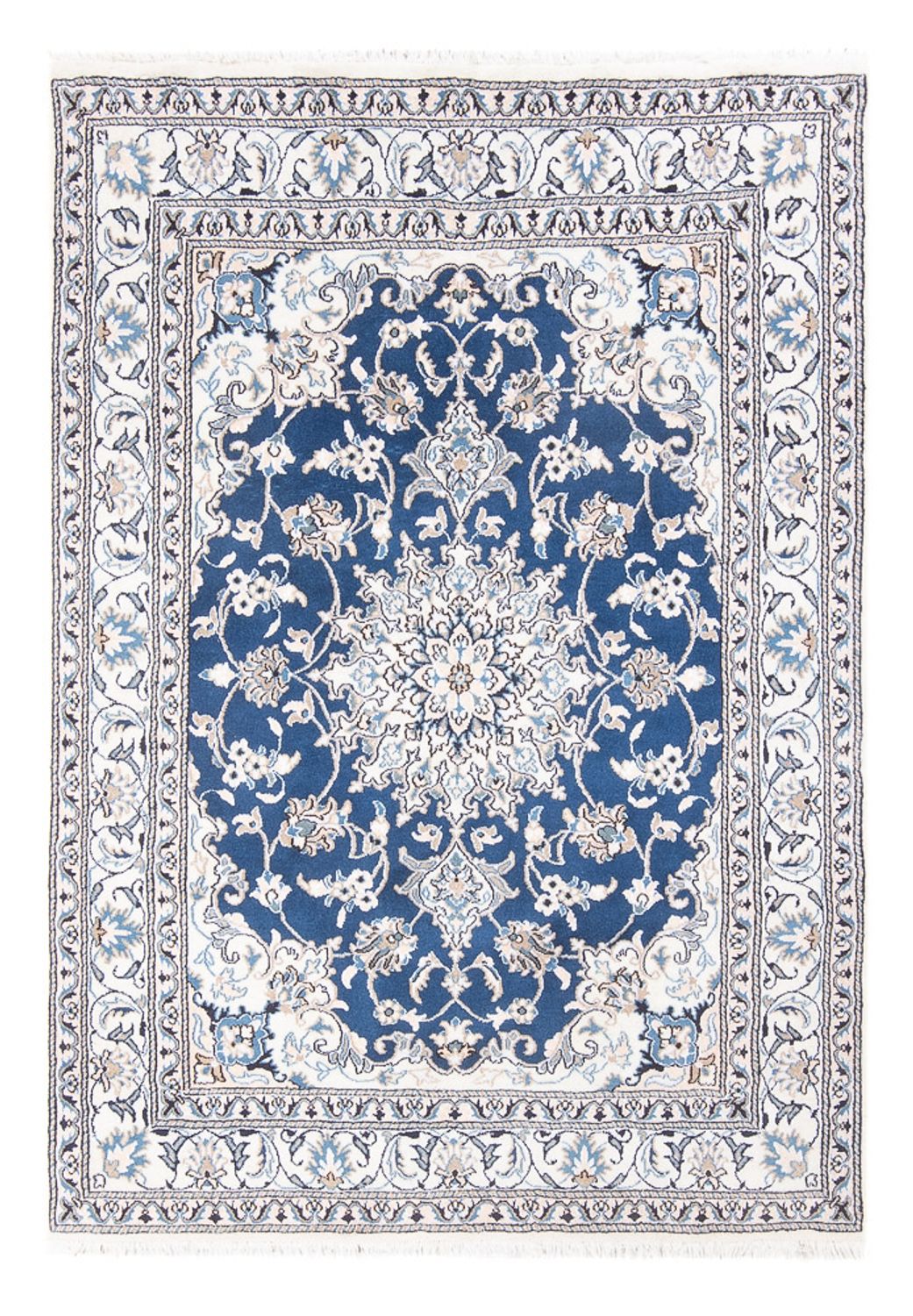 Alfombra Persa - Nain - Real - 196 x 147 cm - camello oscuro