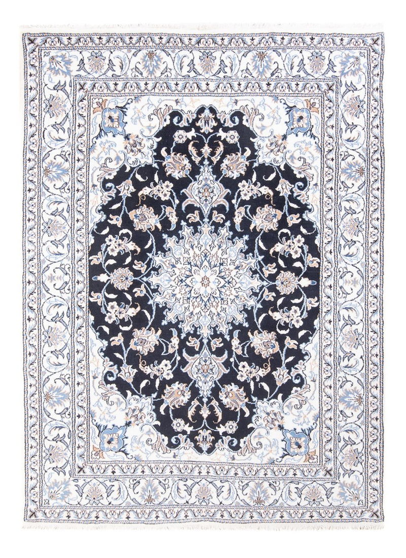 Alfombra Persa - Nain - Real - 210 x 145 cm - azul oscuro