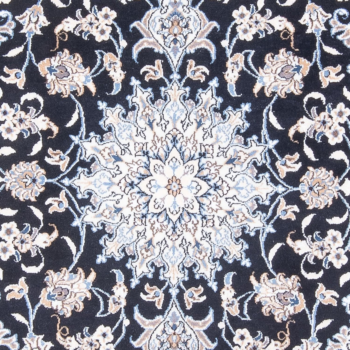 Alfombra Persa - Nain - Real - 210 x 145 cm - azul oscuro