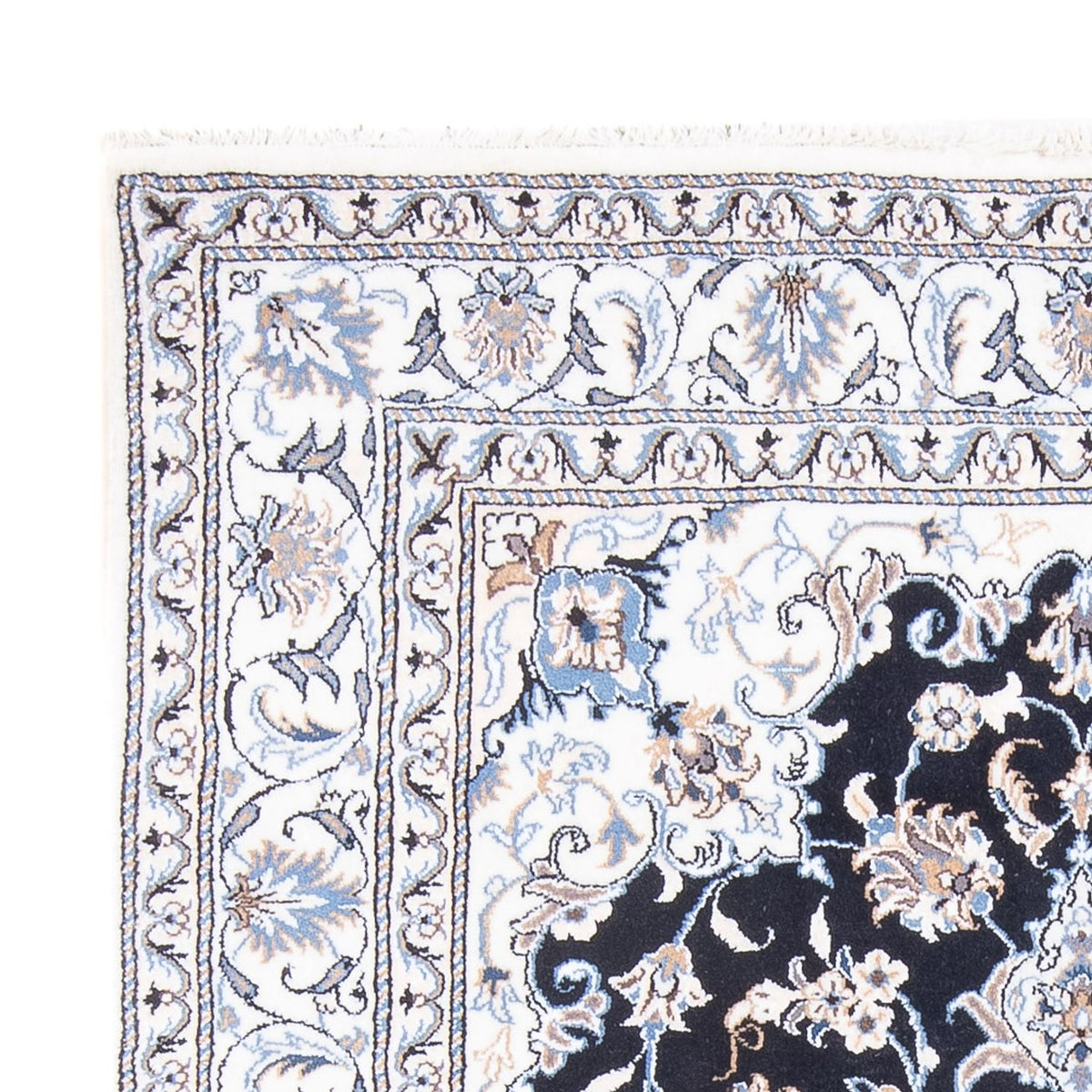 Alfombra Persa - Nain - Real - 210 x 145 cm - azul oscuro