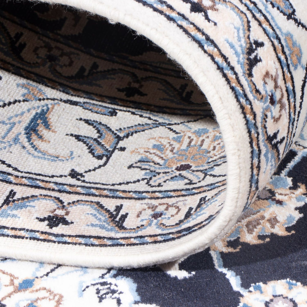 Alfombra Persa - Nain - Real - 210 x 145 cm - azul oscuro