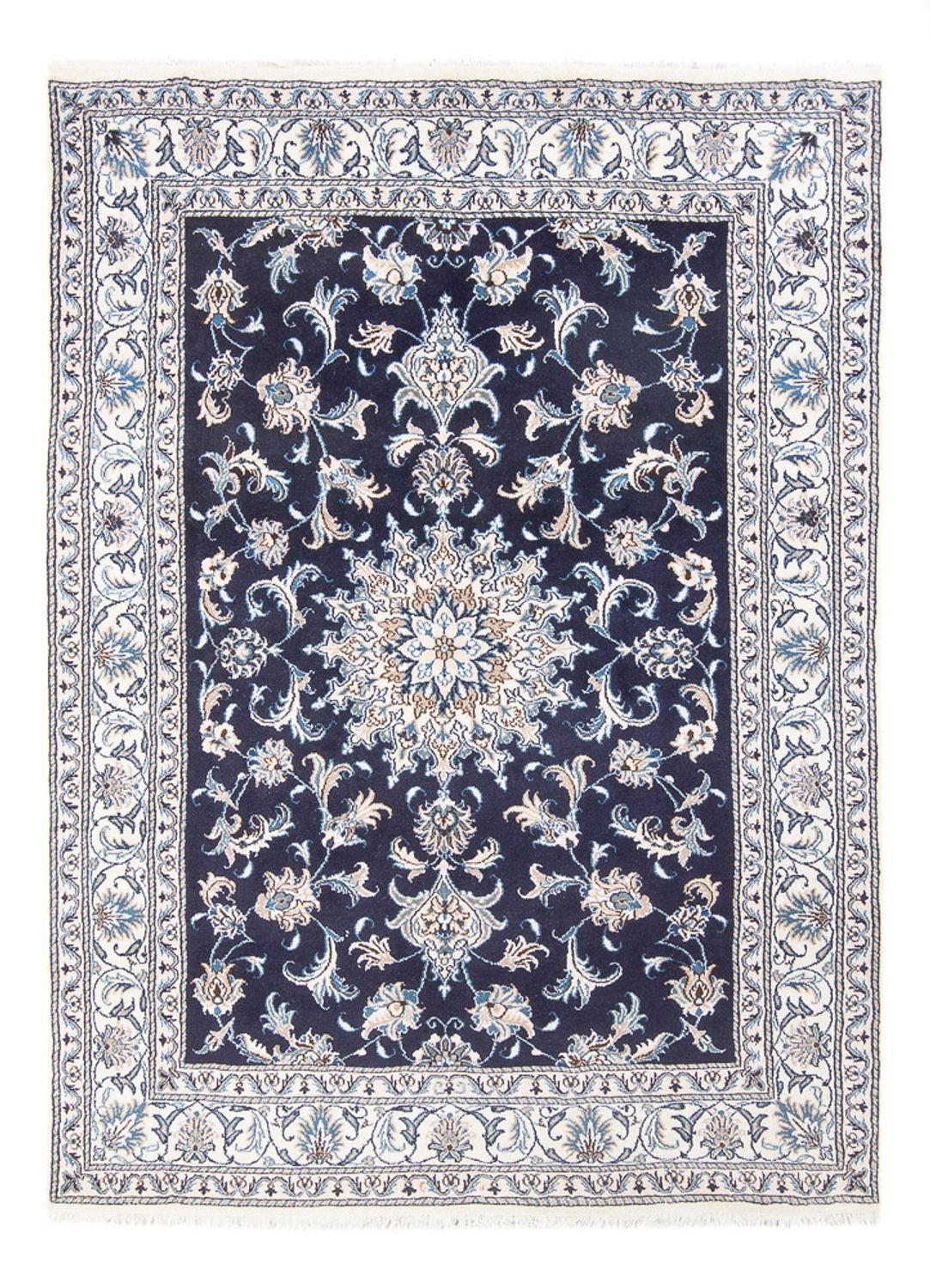 Alfombra Persa - Nain - Real - 213 x 149 cm - azul oscuro
